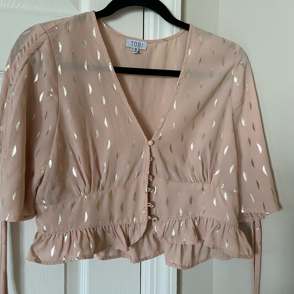 Pink and Gold Crop Top
